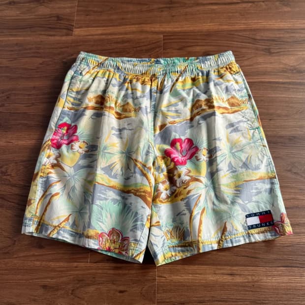 [S]90's 타미 트렁크 하와이안 스윔 팬츠