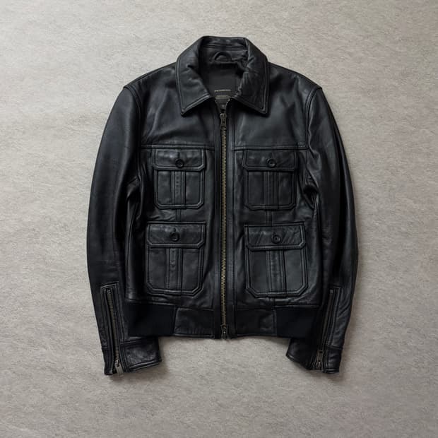 잭로즈 멀티포켓 램스킨 자켓