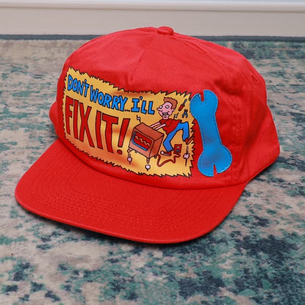 VTG 1990년대 빈티지 트러커 캡 모자 레드