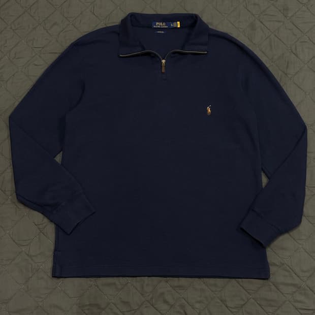 Polo 폴로랄프로렌 네이비 반집업 니트