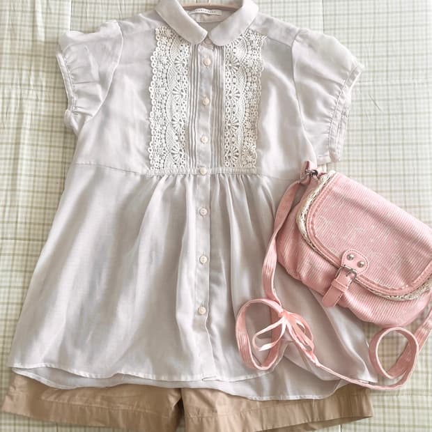 모리걸 빈티지 둥근카라 레이스 홍콩 블라우스 🤍🎀