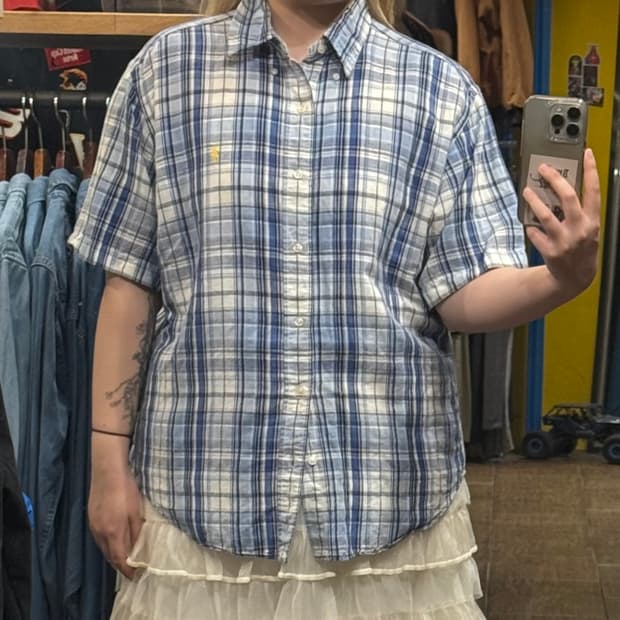 [HI] 폴로 랄프로렌 반팔셔츠 체크 스카이블루