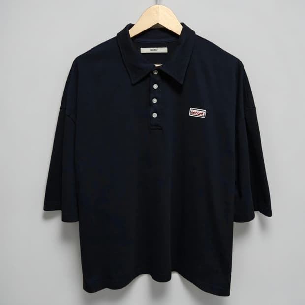 NOHANT 노앙 워시드 네이비 오버핏 카라 반팔 티셔츠 L