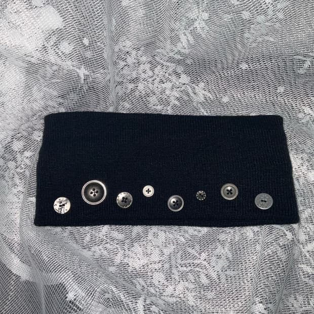 메탈단추 헤어밴드