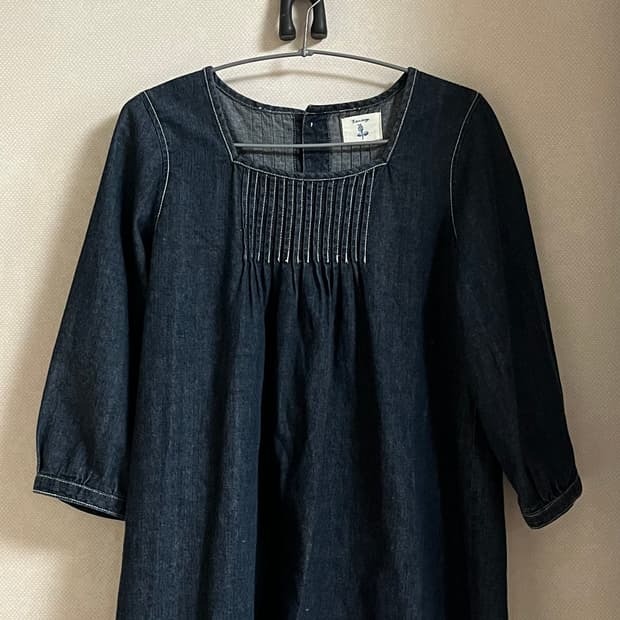 Denim flower dress top