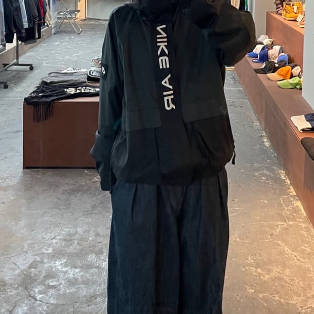 나이키 에어 우븐 후드 블랙 바람막이 H1021