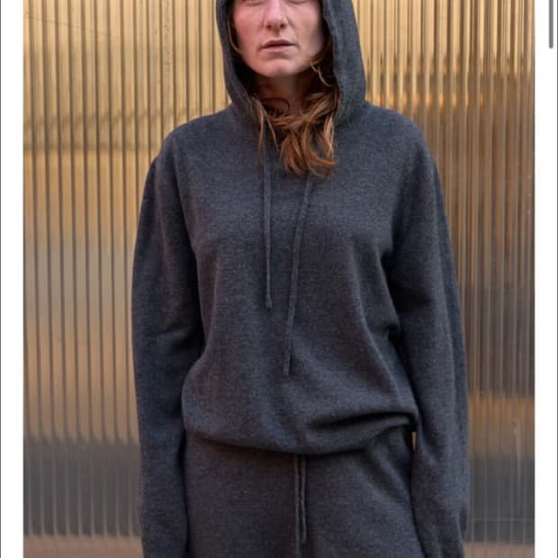 머듈 니트 후드 그레이 0사이즈