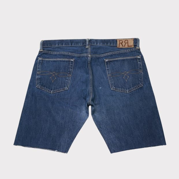 [36] 더블알엘 로우 스트레이트 셀비지 커스텀 데님 반바지