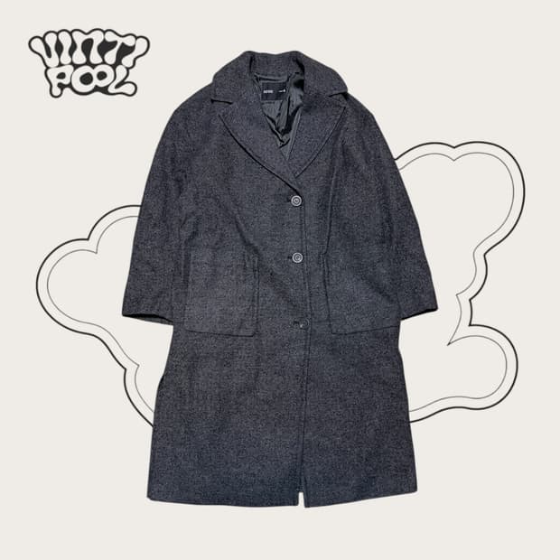 미쏘 헤링본 트임 롱코트 M 다크그레이