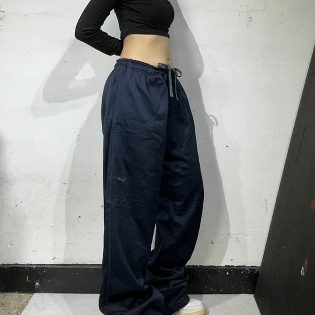 나이키 네이비 와이드 추리닝 바지 트레이닝 팬츠 XL