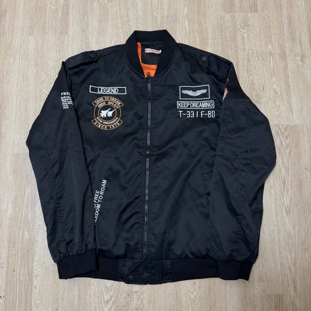 BALIJINMA 남성 와펜 MA1 항공점퍼 XXL/110 