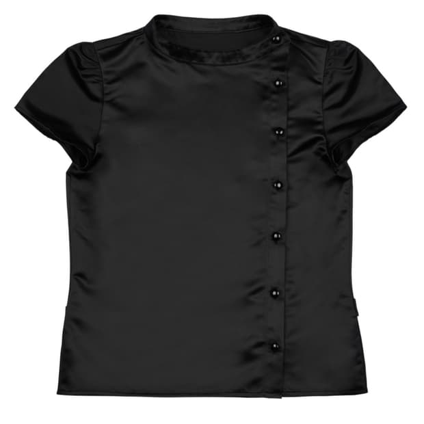 카나리 Short sleeve puff shirt black
