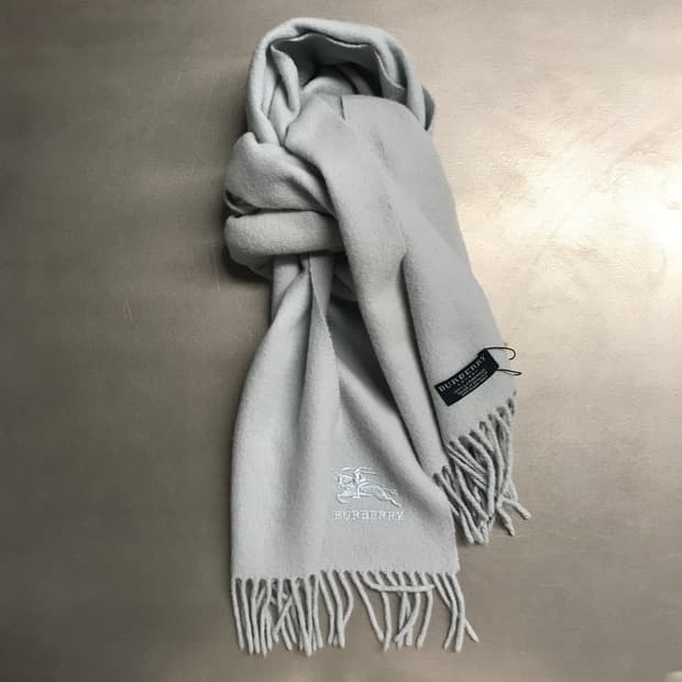 버버리 정품 램스울 머플러 블루