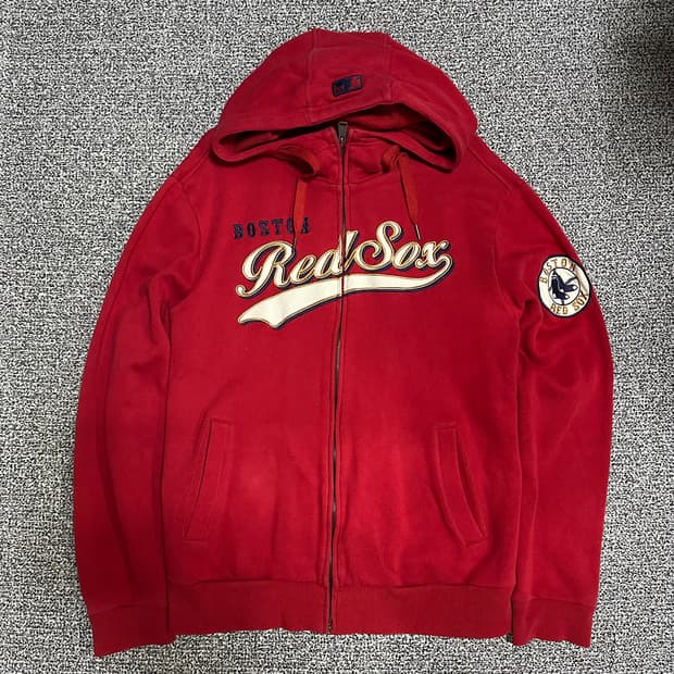 (105) MLB 보스턴 레드삭스 레드 후드집업
