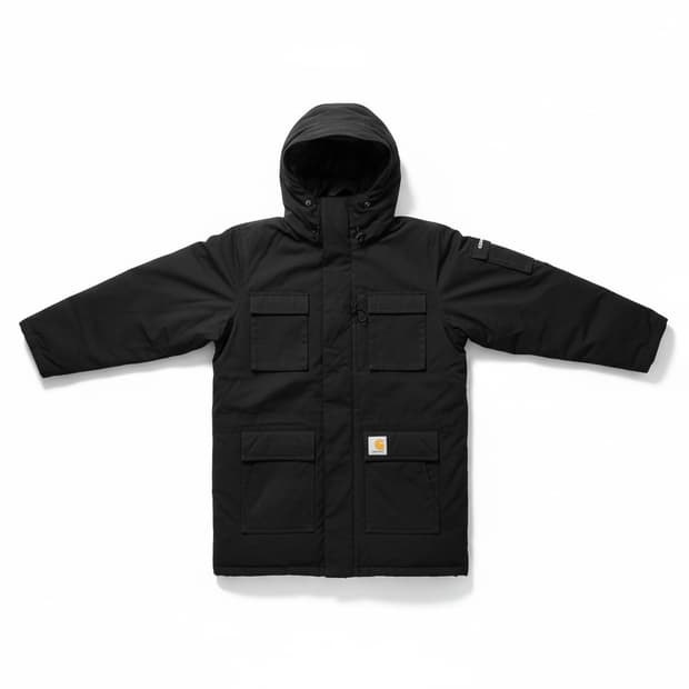 칼하트 블랙 후드 패딩 자켓 XS