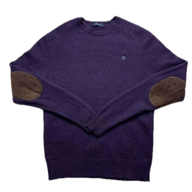 헤지스 팔꿈치 포인트 보라 니트 중고 구제 빈티지