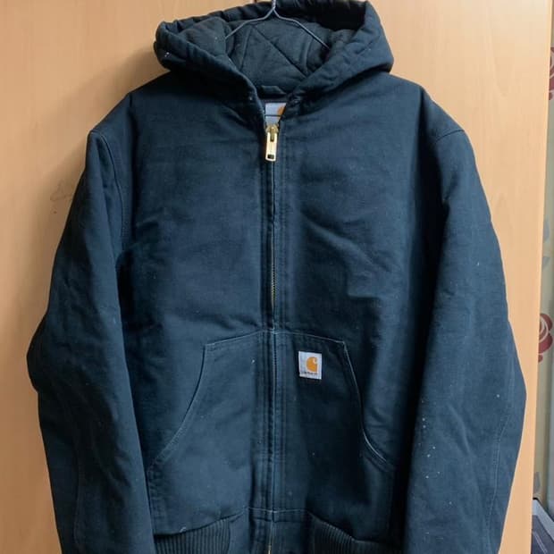 칼하트 블랙 후드 워크 자켓