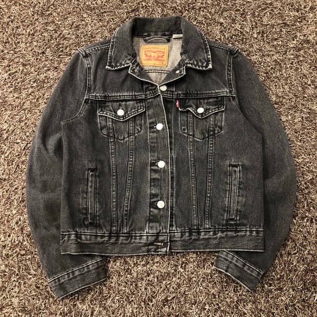 리바이스 흑청 워싱 데님 트러커 자켓