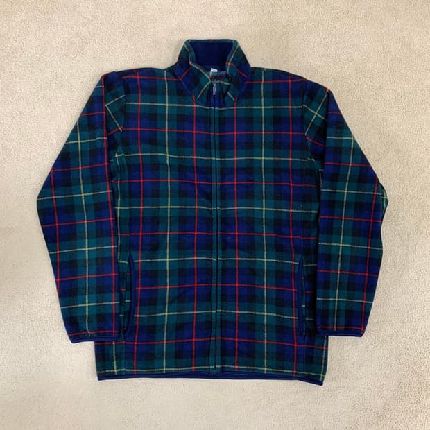 유니클로 타탄체크 후리스(L) 플리스 자켓