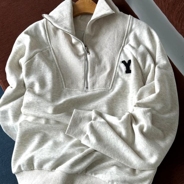 2way rib neck wide sweat P/O
