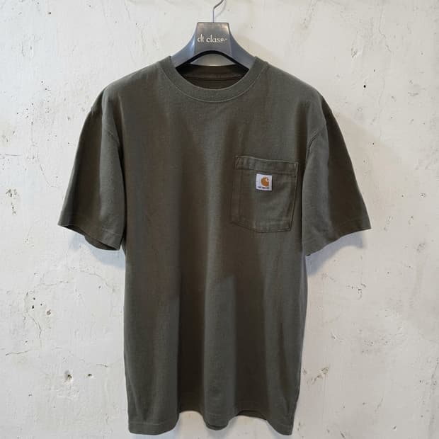 칼하트 포켓 오리지날핏 반팔티 올리브색 S