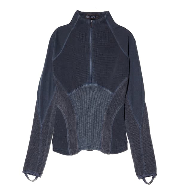 hyein seo half zip raglan ash blue