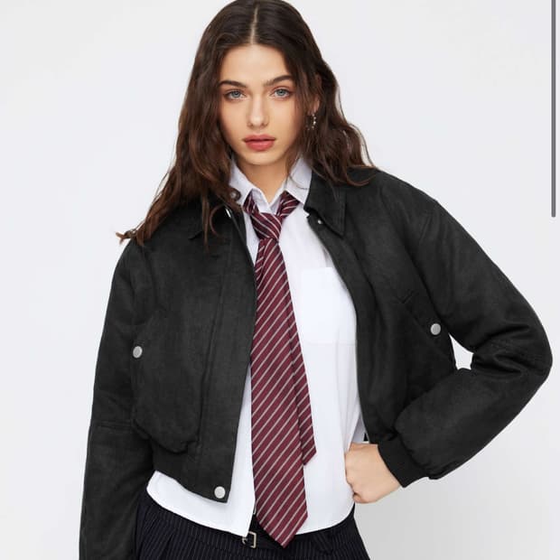 샵사이다 스웨이드 카라 자켓