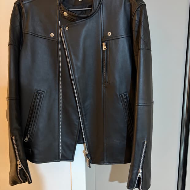 SSRL 에스에스엘알 램스킨 양가죽 논카라 라이더 주우재 자켓