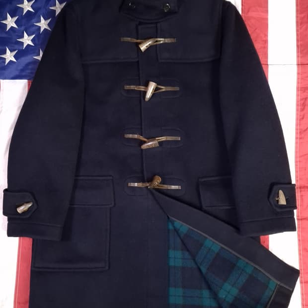 80's 오리지날 영국제조 글로버올 울 타탄체크 더플코트