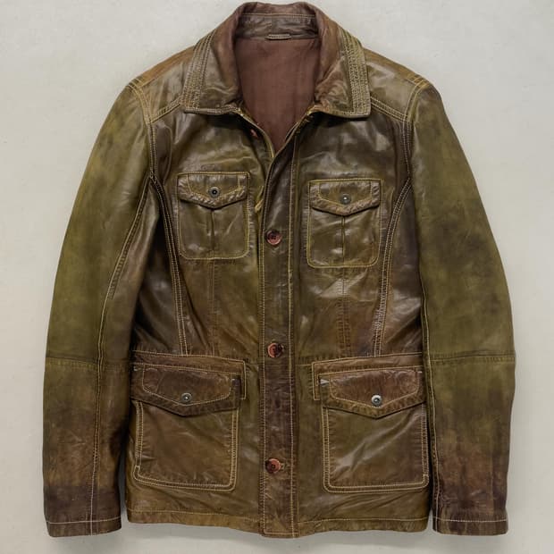 에이징 레더 자켓