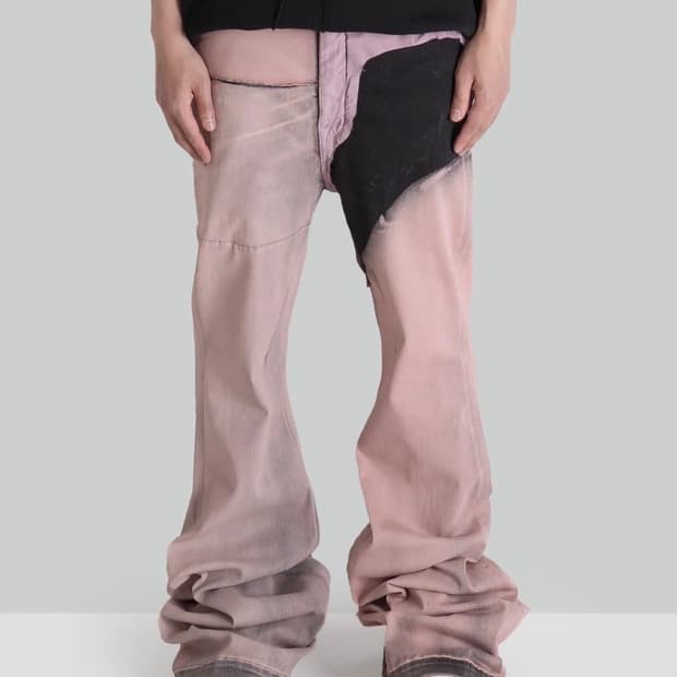 릭오웬스 볼란 부츠컷 페이드 핑크