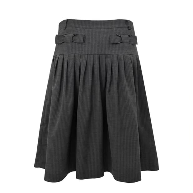 [구해요] 체메씨 BOW TUCK MIDI SKIRT (CHARCOAL)