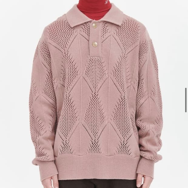 애프터프레이 리프 크로쉐 니트 M