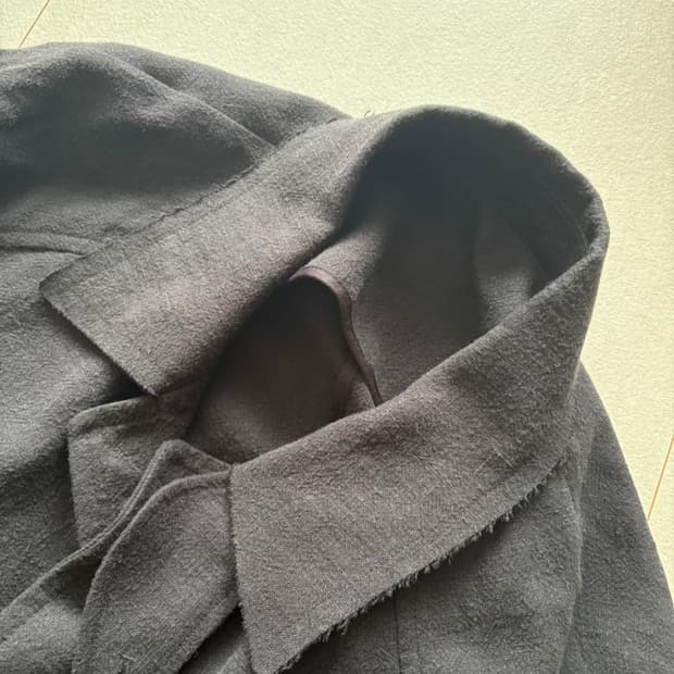 유스 린넨 발마칸 컷오프 코트