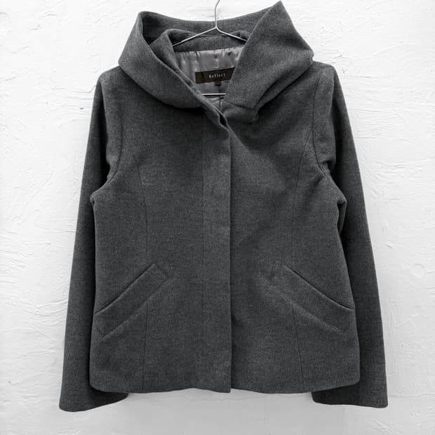 reflect 히든버튼 울 후드 자켓