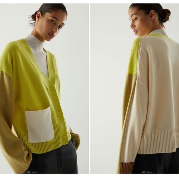 66/88.COS 캐시미어 블록가디건