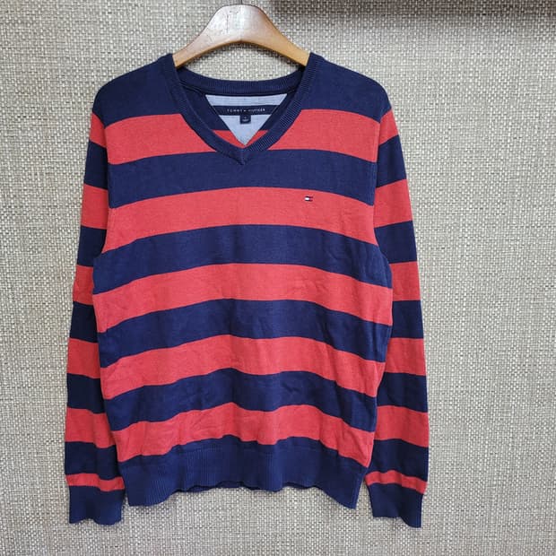 M 100사이즈 타미힐피거 브이넥 니트 아메카지 