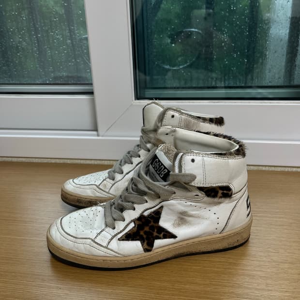 골든구스 레오파드 프린트 포니스킨