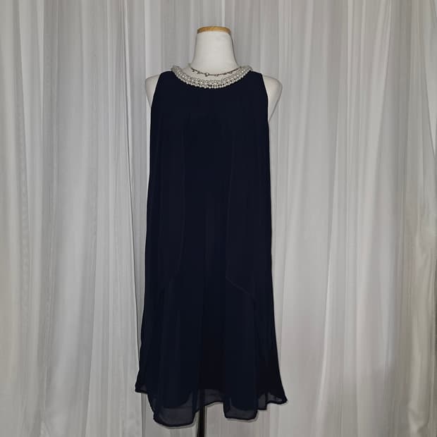 AR angela rose 미드나잇 펄 라인 쉬폰 드레스