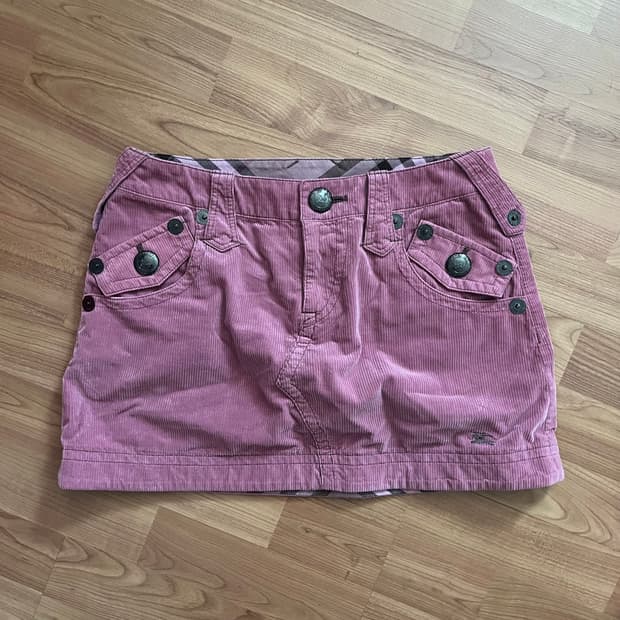 버버리 코듀로이 스커트