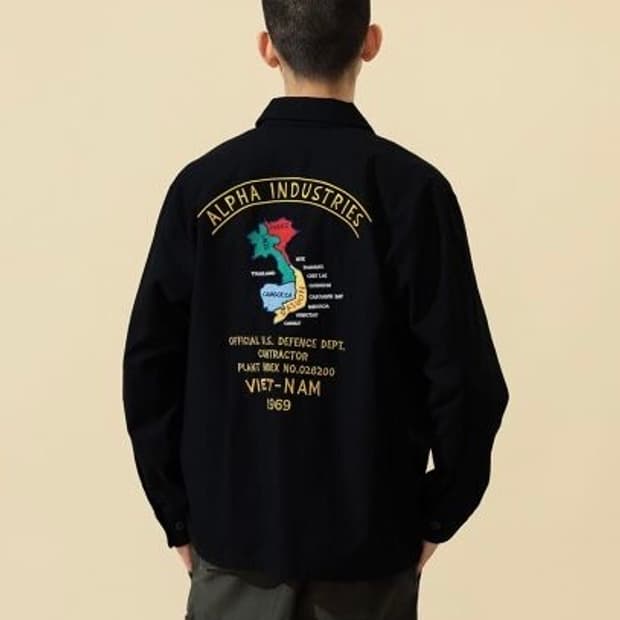 알파 재팬 수베니어 스카잔 자수 베트남 유틸리티 셔츠 자켓 XL