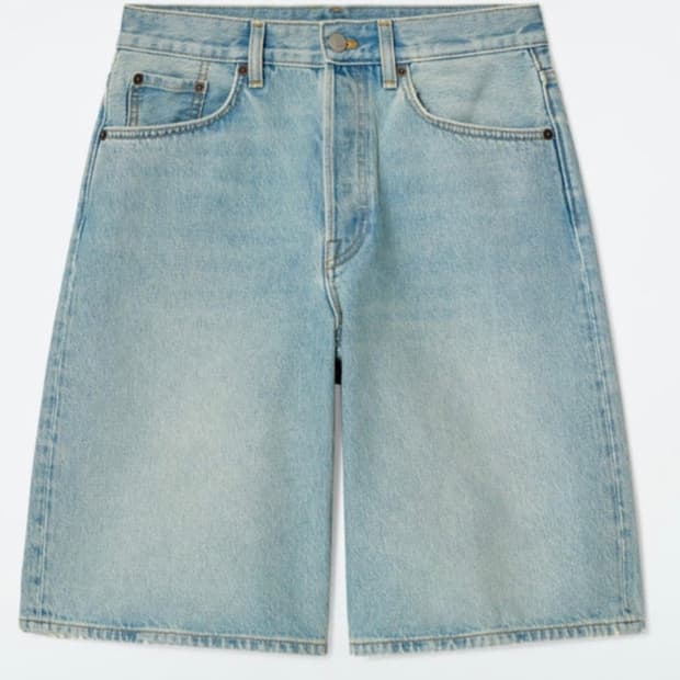 Cos 코스 반바지 롱라인 데님 쇼츠 라이트 블루 로열블루
