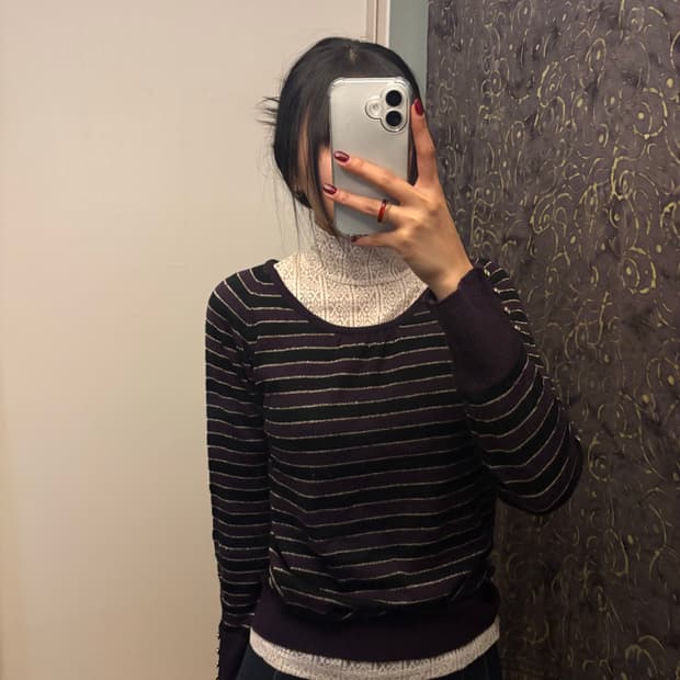 스트라이프 빈티지 니트