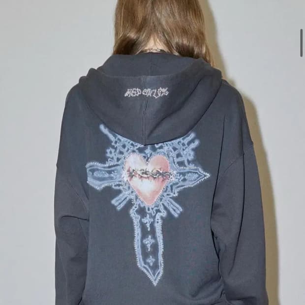 스컬프터 비즈 세인트 후드집업 차콜 M sculptor hoodie