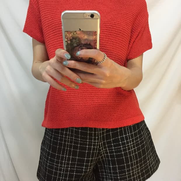 백리스 반팔 니트