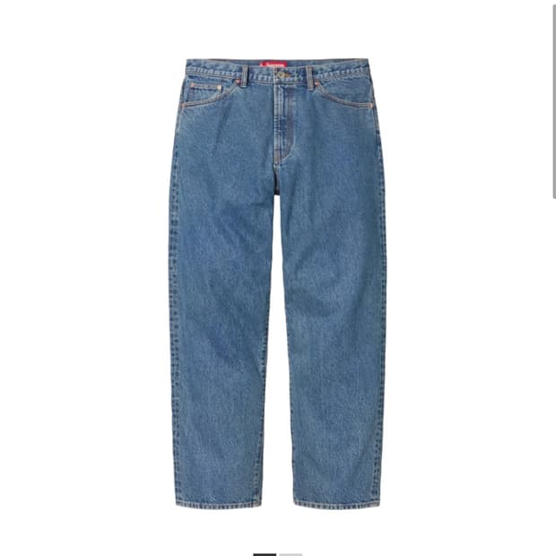 슈프림 배기 진 워시드 인디고 23FW 데님팬츠