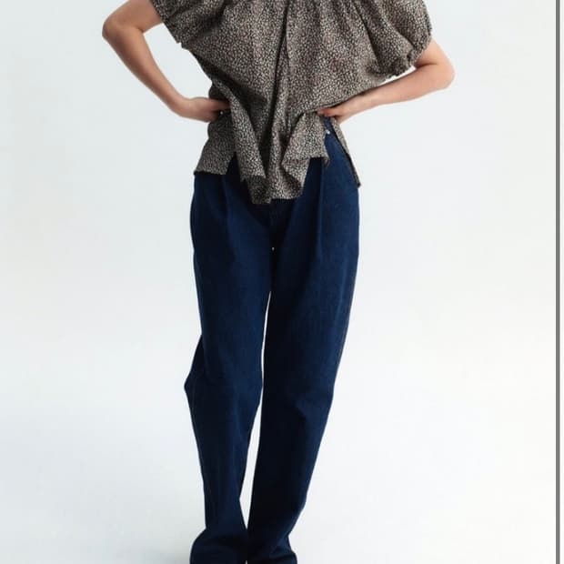 문달 핀턱 데님 딥블루 L