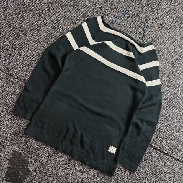 바버 우먼스 스트라이프 코튼 혼방 스웨터 3528