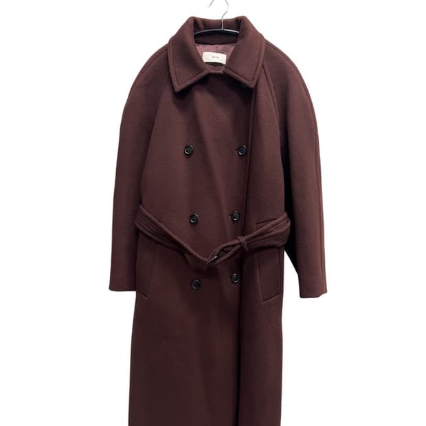 (160cm) 한섬 시스템 우먼스 울/캐시미어 트렌치 코트 와인