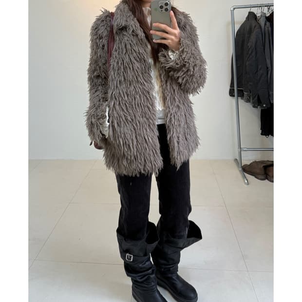 빈티지 헤어리 퍼 자켓